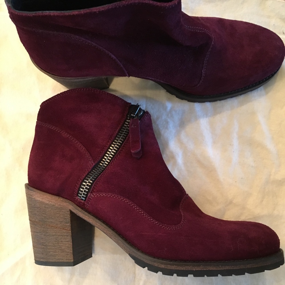 Belstaff Radcot Suede Burgundy Ankle Boot -Size 40